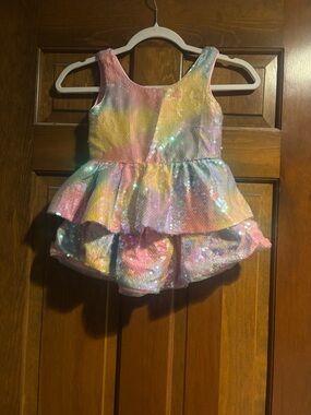 Lola + The Boys Rainbow Sequin Romper